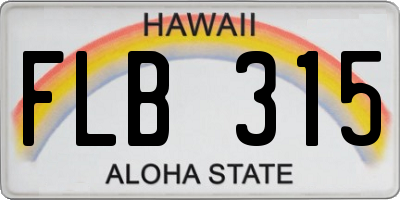 HI license plate FLB315