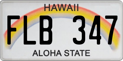 HI license plate FLB347