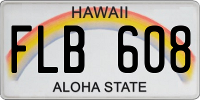 HI license plate FLB608