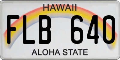 HI license plate FLB640