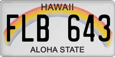 HI license plate FLB643