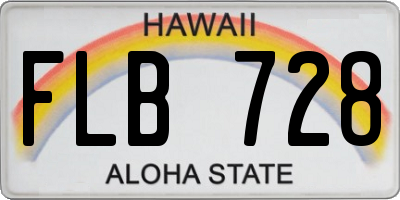 HI license plate FLB728