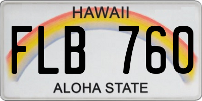 HI license plate FLB760