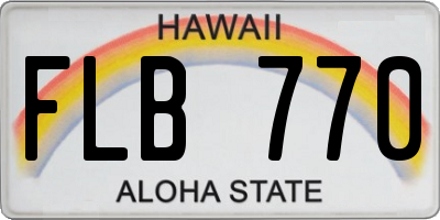 HI license plate FLB770