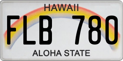 HI license plate FLB780