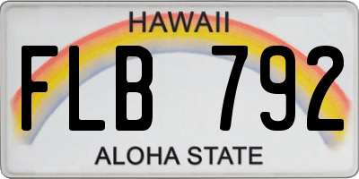 HI license plate FLB792