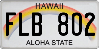 HI license plate FLB802