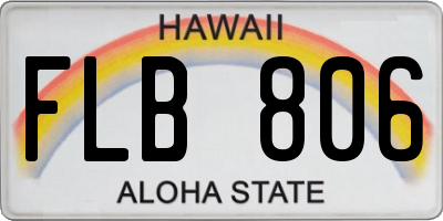 HI license plate FLB806