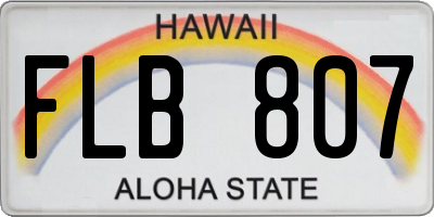 HI license plate FLB807