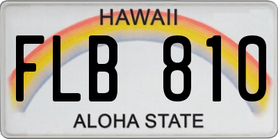 HI license plate FLB810