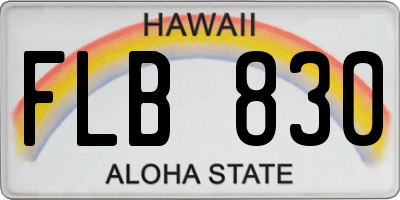 HI license plate FLB830