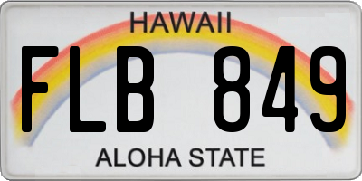 HI license plate FLB849