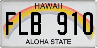 HI license plate FLB910