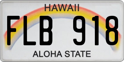 HI license plate FLB918
