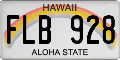 HI license plate FLB928