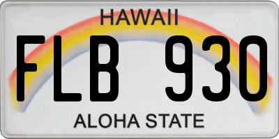 HI license plate FLB930