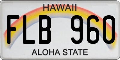HI license plate FLB960