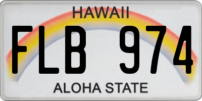 HI license plate FLB974