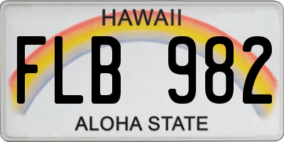 HI license plate FLB982