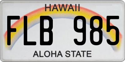 HI license plate FLB985