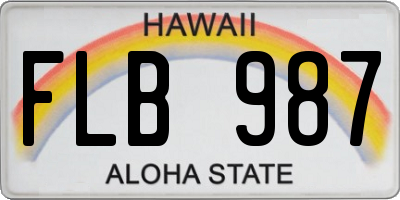 HI license plate FLB987