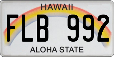 HI license plate FLB992
