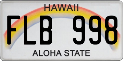HI license plate FLB998