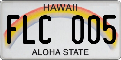 HI license plate FLC005