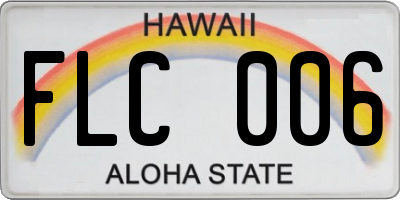 HI license plate FLC006