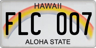 HI license plate FLC007