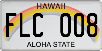 HI license plate FLC008