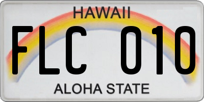 HI license plate FLC010