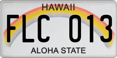 HI license plate FLC013