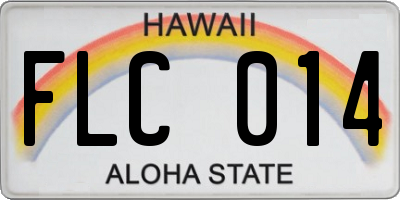 HI license plate FLC014