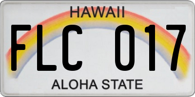 HI license plate FLC017