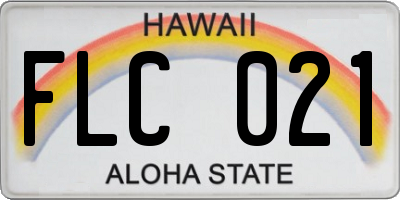 HI license plate FLC021