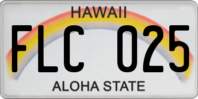 HI license plate FLC025