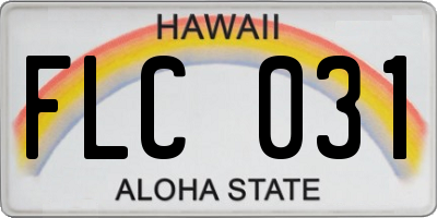 HI license plate FLC031
