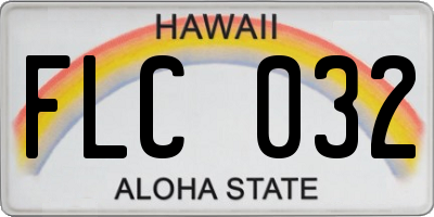HI license plate FLC032