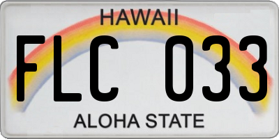 HI license plate FLC033