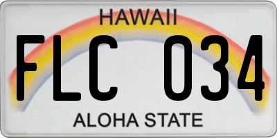 HI license plate FLC034