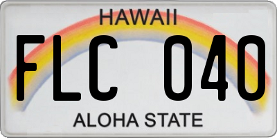 HI license plate FLC040