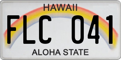 HI license plate FLC041