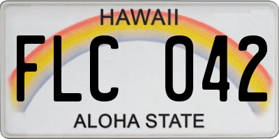 HI license plate FLC042