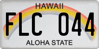 HI license plate FLC044