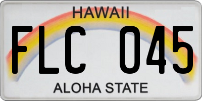 HI license plate FLC045