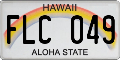 HI license plate FLC049