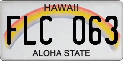 HI license plate FLC063