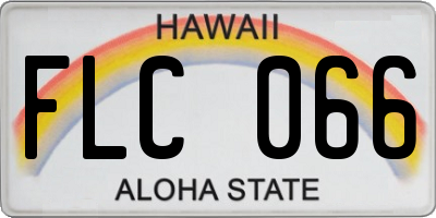 HI license plate FLC066