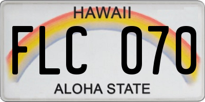 HI license plate FLC070